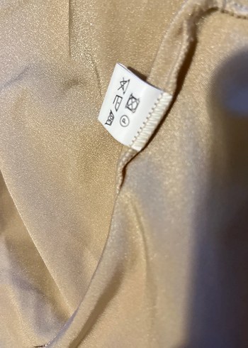 Bej Straplez Uzun Mini Elbise astarı - Görsel 6