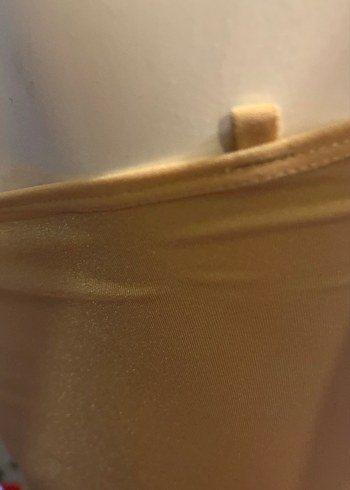 Bej Straplez Uzun Mini Elbise astarı - Görsel 4