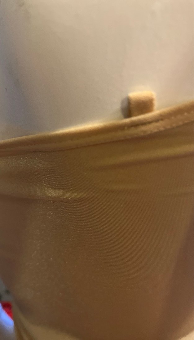 Bej Straplez Uzun Mini Elbise astarı - Görsel 4