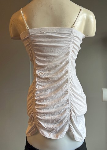 Acil Işık Beyaz Straplez Penye Body - Görsel 6