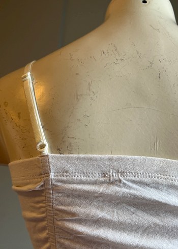 Acil Işık Beyaz Straplez Penye Body - Görsel 9