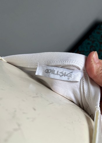 Acil Işık Beyaz Straplez Penye Body - Görsel 12