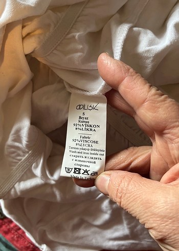 Acil Işık Beyaz Straplez Penye Body - Görsel 14