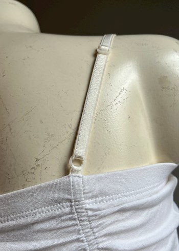 Acil Işık Beyaz Straplez Penye Body - Görsel 8