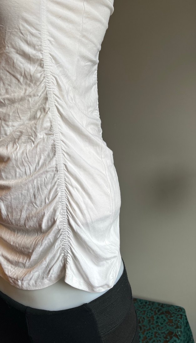 Acil Işık Beyaz Straplez Penye Body - Görsel 3