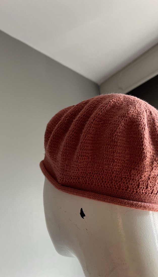 Pembe Örgü Kadın Bere - Görsel 3