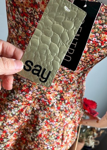 Say Marka-Tulum-Cepli -Çiçekli  Jarse kumaş - Görsel 19