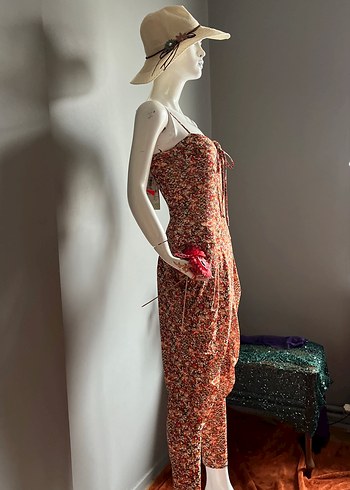 Say Marka-Tulum-Cepli -Çiçekli  Jarse kumaş - Görsel 7