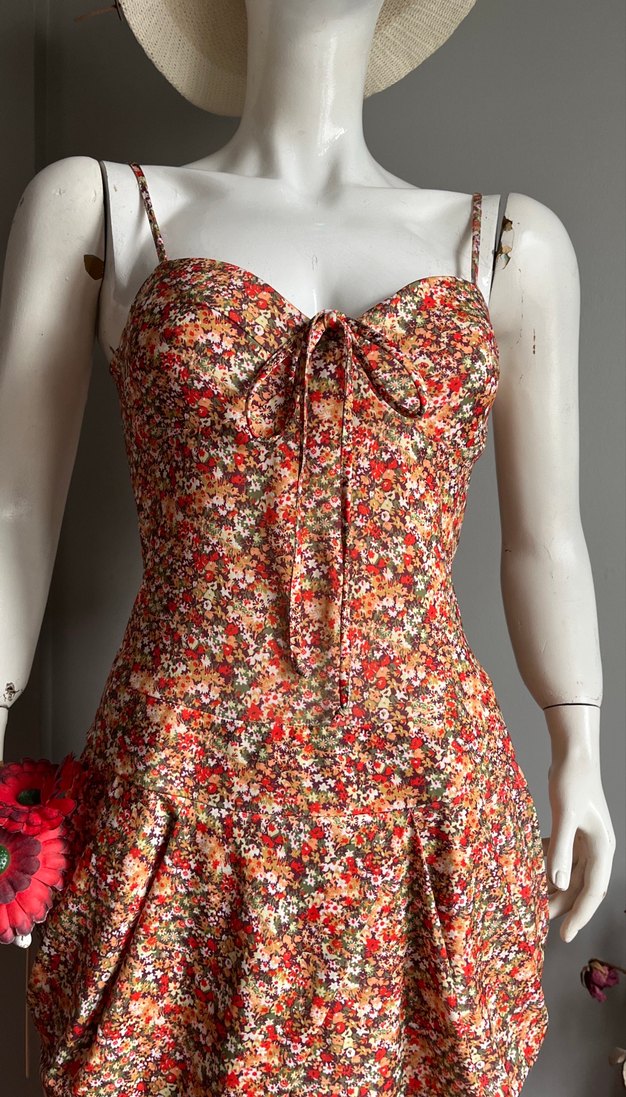 Say Marka-Tulum-Cepli -Çiçekli  Jarse kumaş - Görsel 5