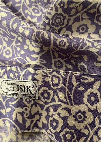 Adil Işık /Düğmeli V Yaka antrasit uçuk Mor Bohem Uzun Elbise - Görsel 12