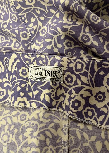 Adil Işık /Düğmeli V Yaka antrasit uçuk Mor Bohem Uzun Elbise - Görsel 13