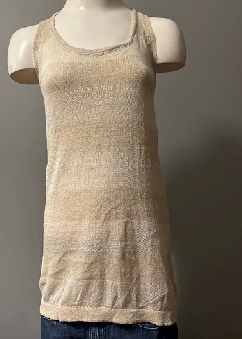 Bej Kolsuz Triko Midi Elbise - Görsel 8