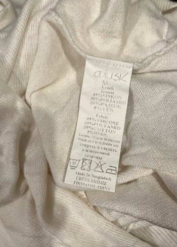 Adil Işık Beyaz ince Triko  Bluzu, Bol Kesim, Uzun Kollu - Görsel 9