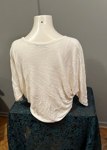Adil Işık Beyaz ince Triko  Bluzu, Bol Kesim, Uzun Kollu - Görsel 5