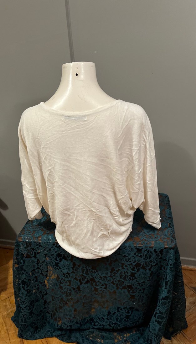 Adil Işık Beyaz ince Triko  Bluzu, Bol Kesim, Uzun Kollu - Görsel 5