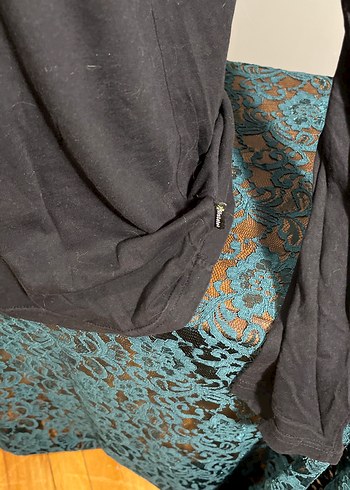 Siyah Uzun Kollu Salaş Gömlek Penye - Görsel 3