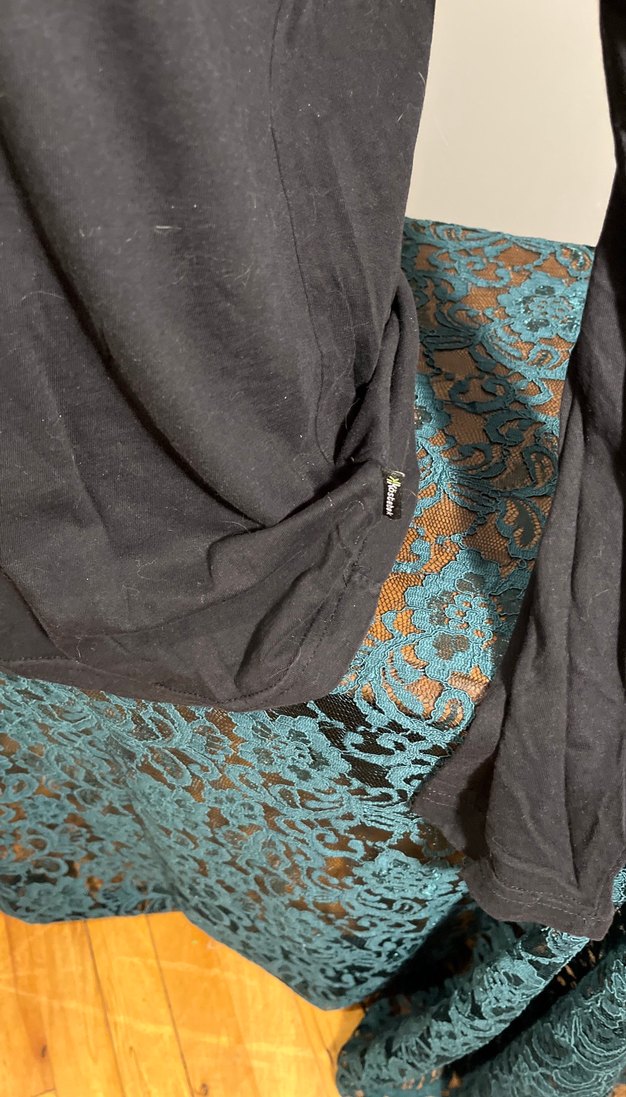 Siyah Uzun Kollu Salaş Gömlek Penye - Görsel 3