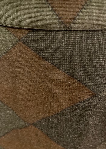 Kahverengi geometrik Desenli Midi kalın sentetik yünlü Etek - Görsel 3