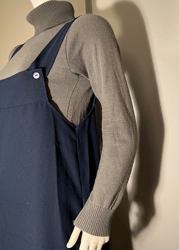 Kadın Lacivert Uzun Salopet - Görsel 4