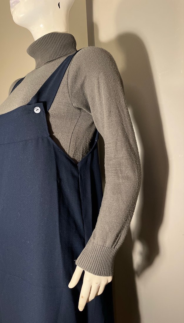 Kadın Lacivert Uzun Salopet - Görsel 4