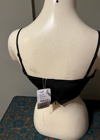 Siyah Drapeli Mini Goth Büstiyer - Görsel 5