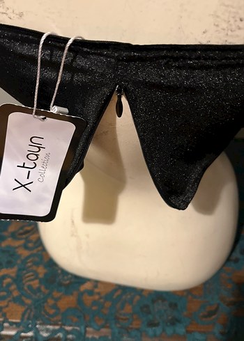 Siyah Drapeli Mini Goth Büstiyer - Görsel 7