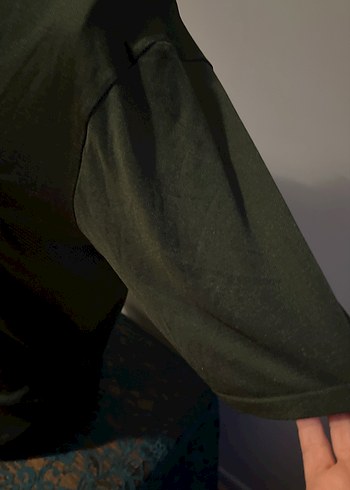 Erkek Yeşil Kısa Kollu Basic Tişört - Görsel 2