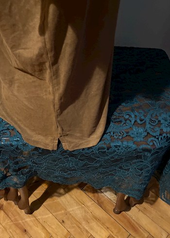 Zara / Erkek Kahverengi Keten Polo Nubuk -Süet Tişört - Görsel 5