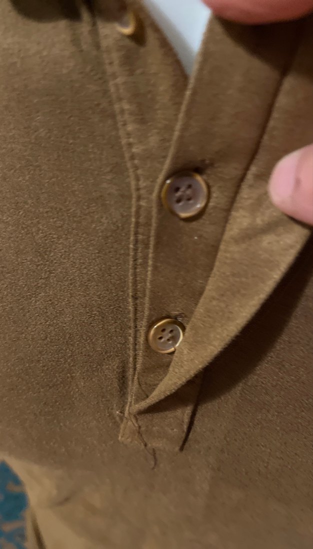 Zara / Erkek Kahverengi Keten Polo Nubuk -Süet Tişört - Görsel 3