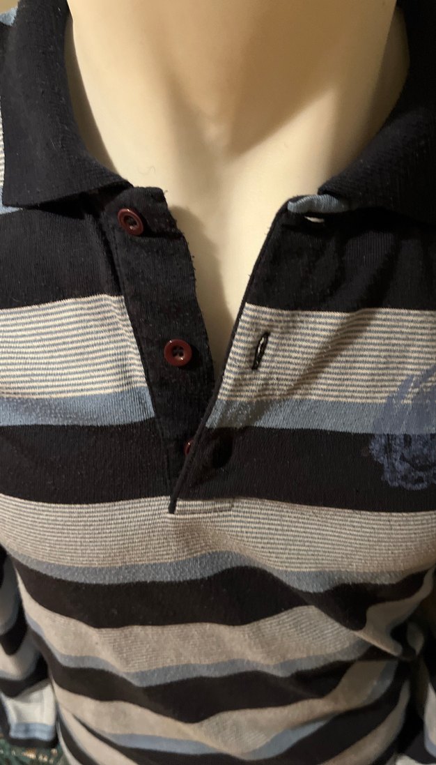 Collezıone / Uzun Kollu Gri Çizgili Erkek Polo Tişört - Görsel 3