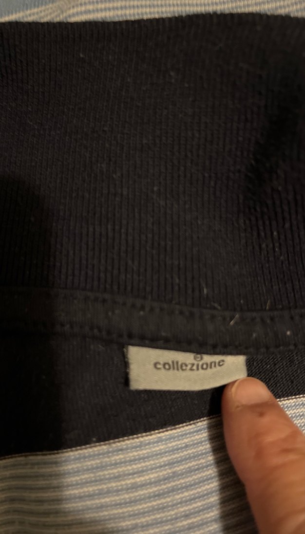 Collezıone / Uzun Kollu Gri Çizgili Erkek Polo Tişört - Görsel 5