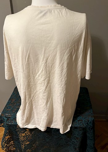 Erkek Beyaz Bol Kesim Kısa Kollu Tişört - Görsel 3