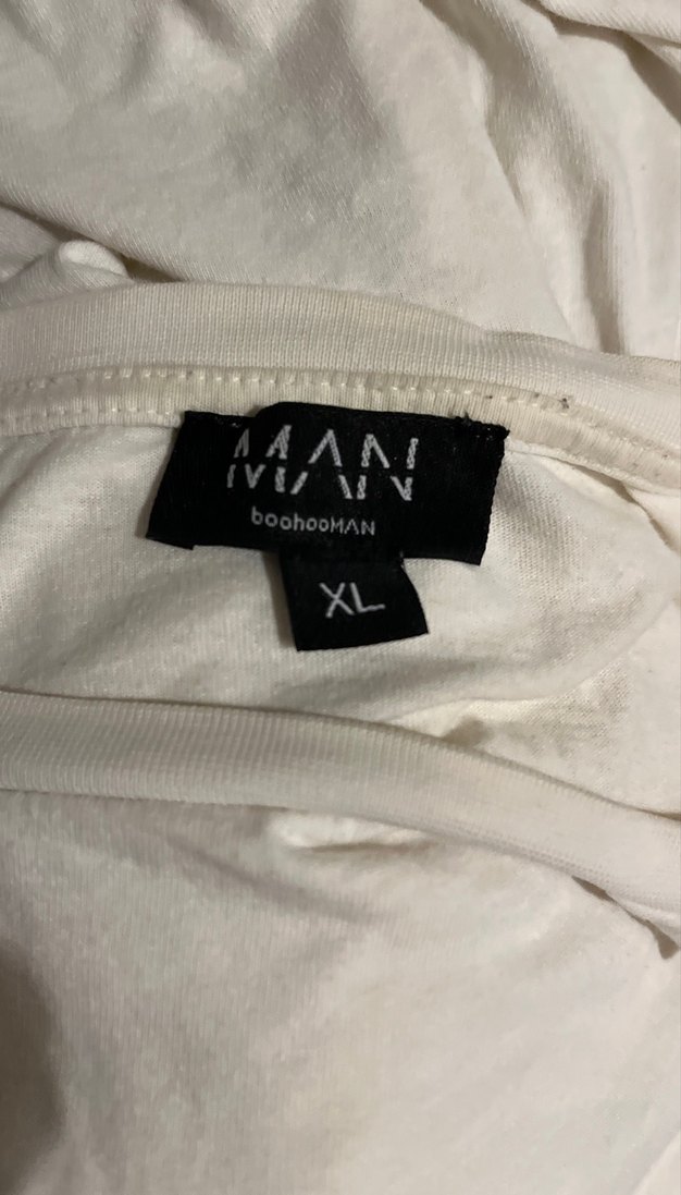 Erkek Beyaz Bol Kesim Kısa Kollu Tişört - Görsel 4