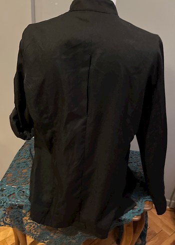 Aşçı Ceketi Drapeli Siyah Erkek Keten - Görsel 12