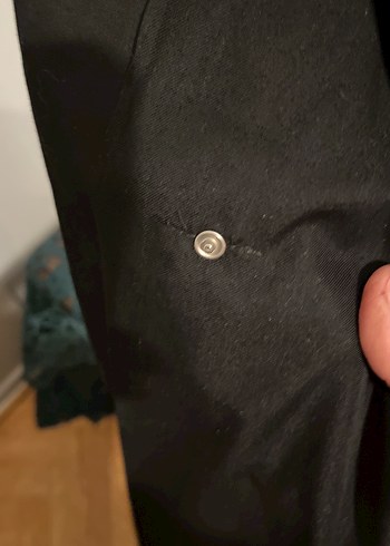 Aşçı Ceketi Drapeli Siyah Erkek Keten - Görsel 8