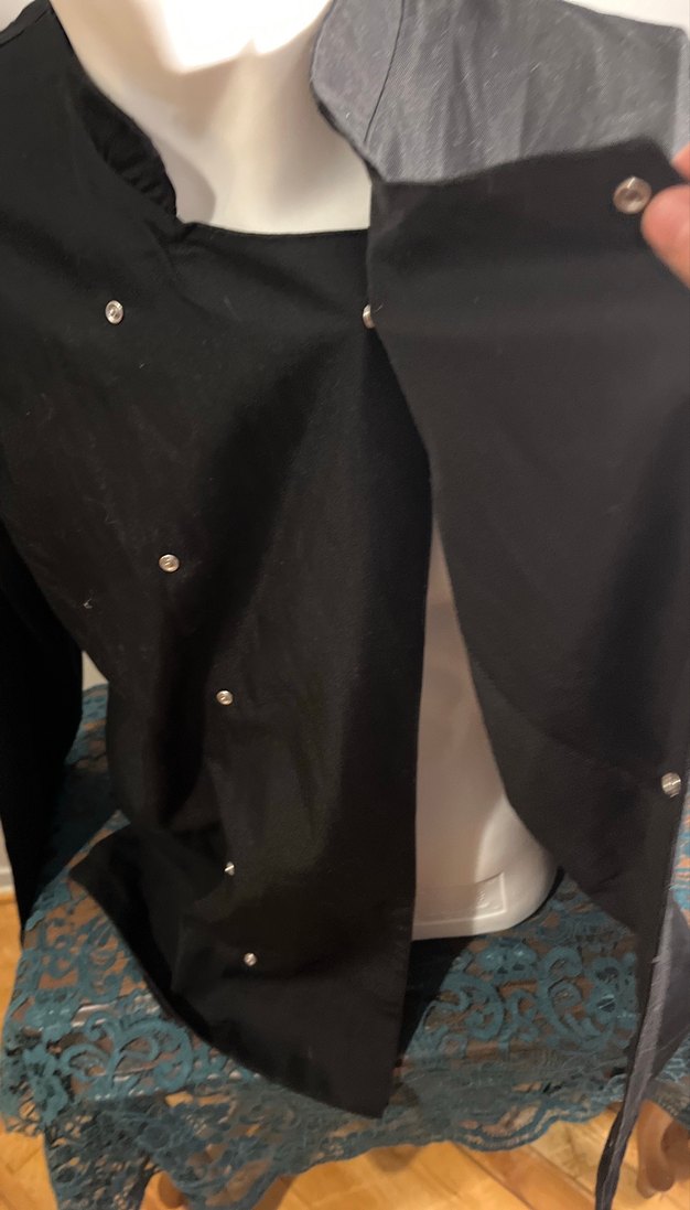 Aşçı Ceketi Drapeli Siyah Erkek Keten - Görsel 4