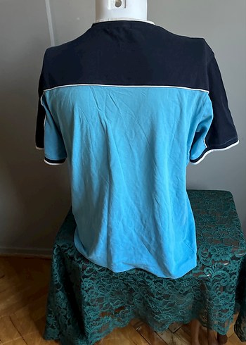 Mavi Baskılı Erkek Tişörtü, Kısa Kollu, Bol Kesim - Görsel 4