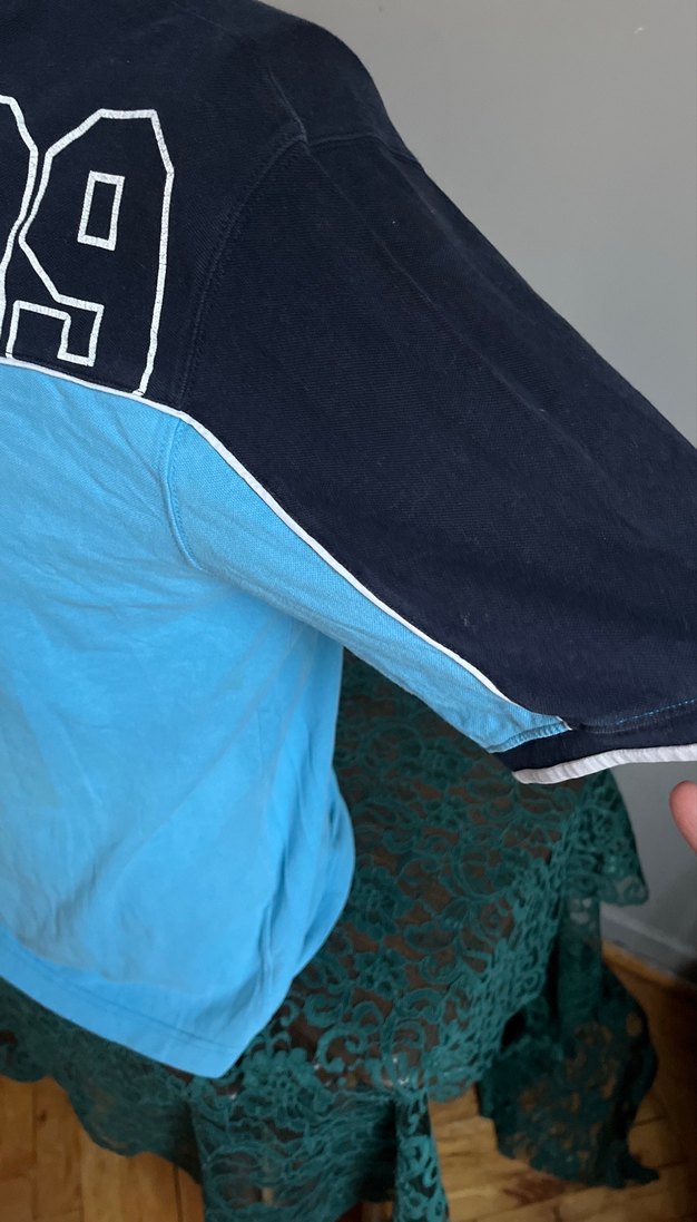 Mavi Baskılı Erkek Tişörtü, Kısa Kollu, Bol Kesim - Görsel 3