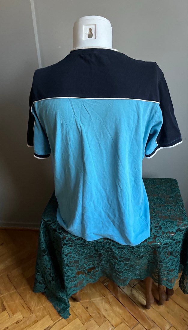 Mavi Baskılı Erkek Tişörtü, Kısa Kollu, Bol Kesim - Görsel 4