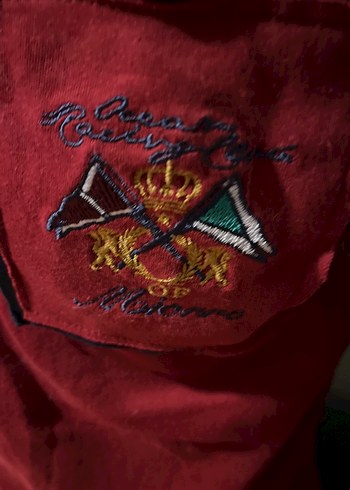 Bordo Nakışlı Uzun Kollu  Erkek Penye Pijama üstü - Görsel 2