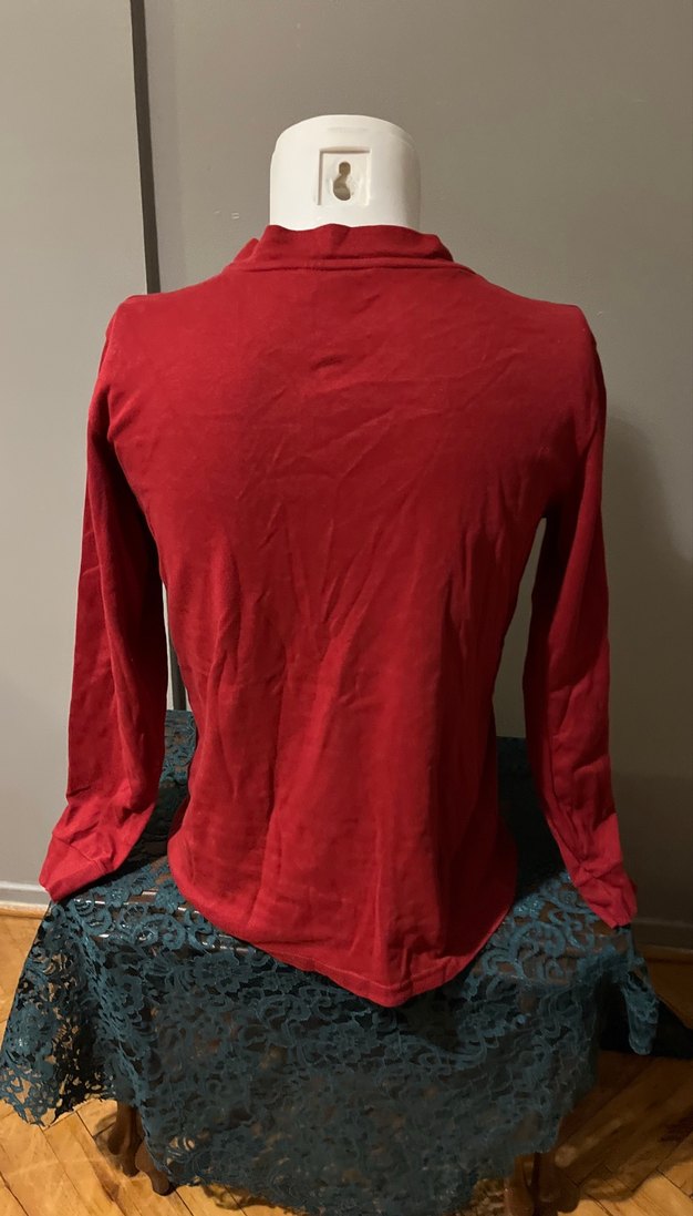 Bordo Nakışlı Uzun Kollu  Erkek Penye Pijama üstü - Görsel 4