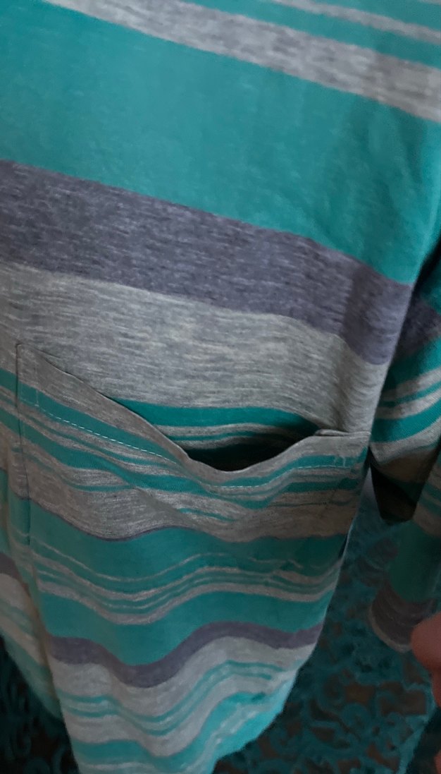 Nostalji 1985 yılından Gri Çizgili Düğmeli Erkek Polo Tişört - Görsel 3