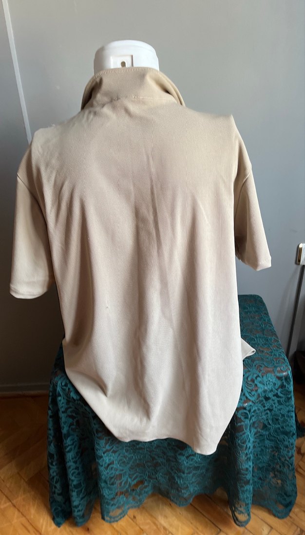 Bej Kısa Kollu Düğmeli Erkek Gömlek - Görsel 5