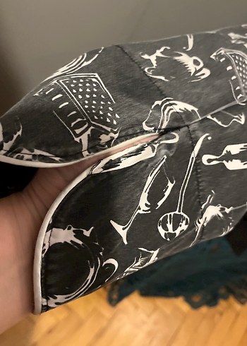 Şef Düğmeli Siyah Gotik  Gömlek - Görsel 4