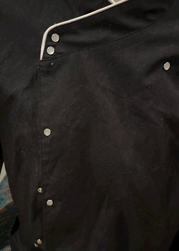 Şef Düğmeli Siyah Gotik  Gömlek - Görsel 2