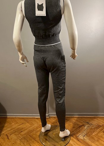 Gri Kolsuz Mini Triko Takım - Görsel 7