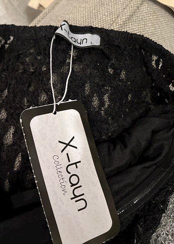 Dantel Detaylı Siyah Straplez Bady - Görsel 7