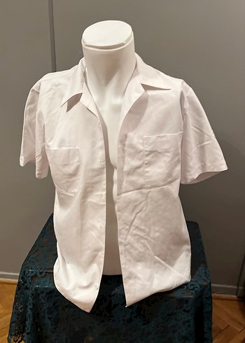 Şef Gümleği Düğmeli Kısa Kollu Keten Erkek Gömlek - Görsel 2