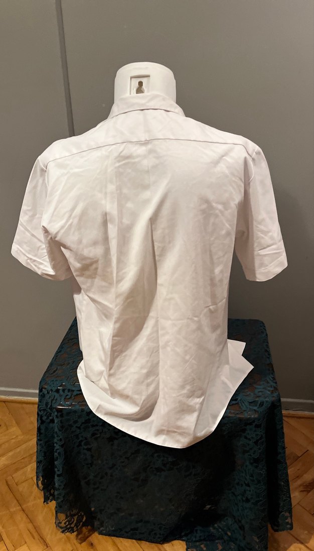 Şef Gümleği Düğmeli Kısa Kollu Keten Erkek Gömlek - Görsel 4