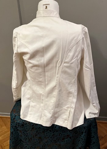 Düğmeli Beyaz Pamuklu Erkek Aşçı Ceketi - Görsel 3